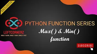 Max function min function in python
