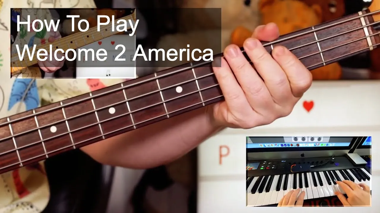 'Welcome 2 America' Prince Guitar, Bass & Keyboard Lesson