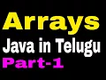 Arrays in Java Telugu Part-1
