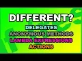 C Delegates Lambda Expressions Anonymous Methods Actions Func The Difference Between