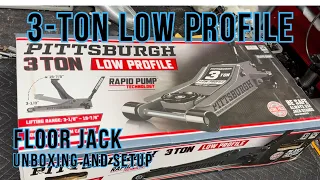 PITTSBURGH 3-TON LOW PROFILE FLOOR JACK Unboxing and setup
