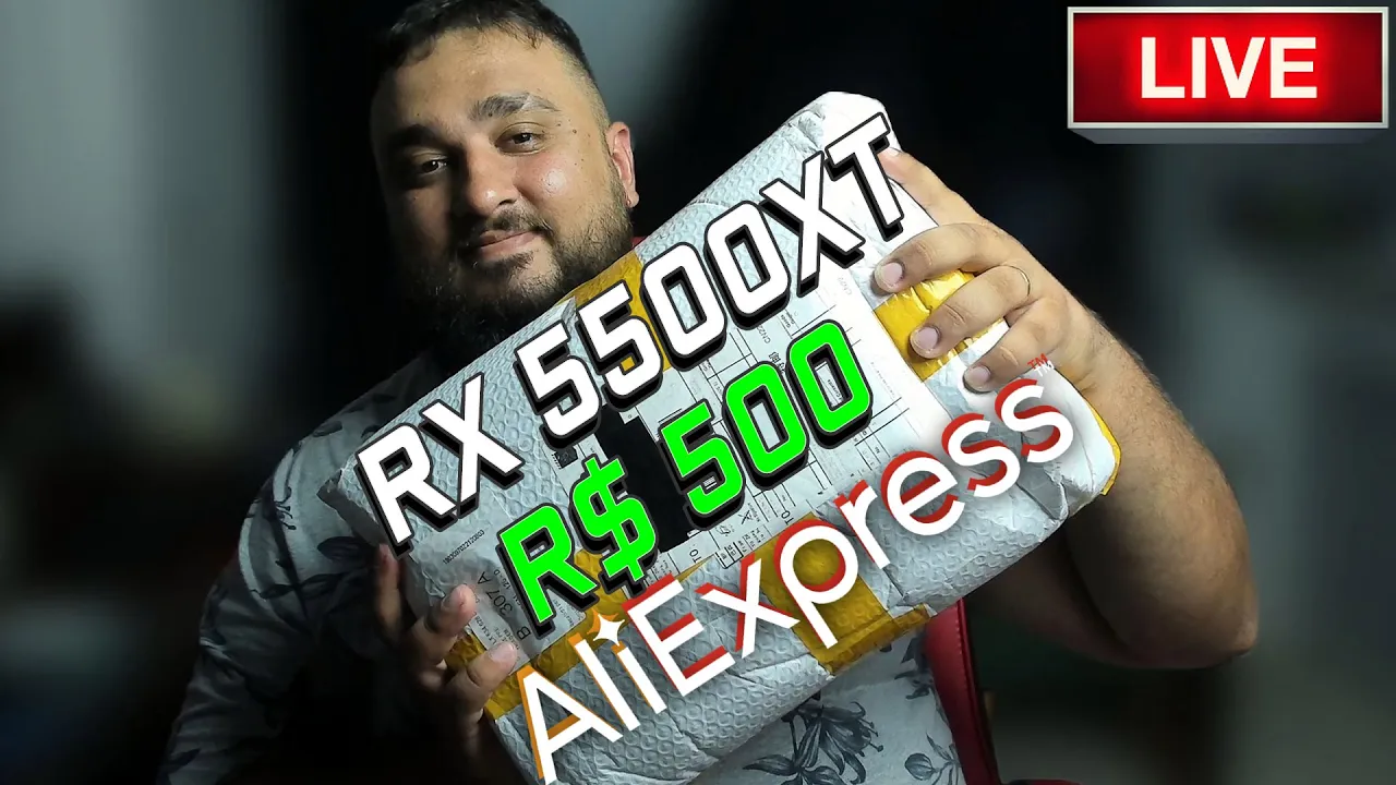 RX 5500 XT 8GB DE R$ 500 DO ALIEXPRESS CHEGOU! Unboxing e Testes ao vivo!