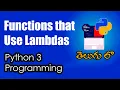 Common Functions that Use Lambdas Python Tutorials Python for Data Science Telugu
