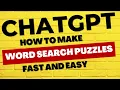How To Make Word Search Puzzles with ChatGPT and Puzzle Book Mastery