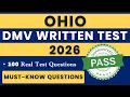 Ohio BMV Written Test 2026 100 Important Questions Ohio Driver Handbook Permit Test