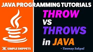 Throw vs Throws in Java Programming Exception Handling Part - 3