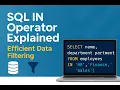 SQL IN Operator Explained How to Use IN NOT IN in SQL for Efficient Filtering