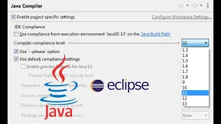 TIP Change Java compiler version for Eclipse project
