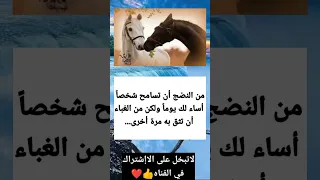 من النضج أن تسامح شخصا أساء لك يوما ولكن من الغباء أن تثق به مرة أخرى لاتكون بخيل وضع إعجاب وإشترك 