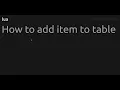 How to add item to table