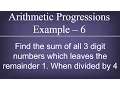 Arithmetic Progressions Example - 6 Progressions Maths Arithmetic
