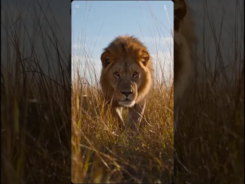A Lion attack a men