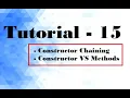 Tutorial-15 by Singh Mam OOP Constructor Chaining Java tutorial for beginner in hindi