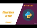 Find Odd or Even for a Given Number in Python Telugu