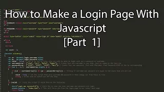 How to create a login page with JavaScript Part 1