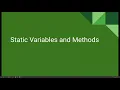 AP CS A Unit 5 Lesson 6 - Static Variables and Methods