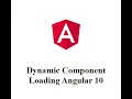 Dynamic Component and Their Loading In Angular 10 Hindi