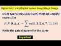 Using Quine McClusky QM method simplify expression