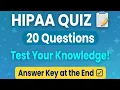 HIPAA Quiz 20 Questions Medical Billing medtalksbyamina