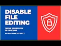 How to DISABLE FILE EDITING in WordPress Theme and Plugin File Editors