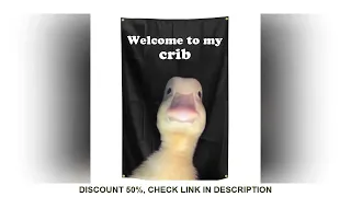 Welcome to My Crib Flag 2x3 Feet Funny Flags with 4 Shiny Brass Grommets for Tapestry Dorm Room Home