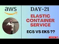 Day-21 AWS ECS ECS vs EKS vs Kubernetes Free AWS job ready course