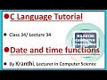 date and time functions time h functions built-in date and time functions c language tutorial