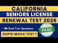 California Seniors License Renewal Test 2026 DMV Permit Written Test Knowledge Practice