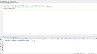 Python user input and split a list