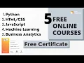 5 Free Courses with Certificates LetsUpgrade Free Courses