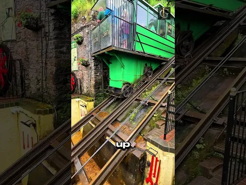 these two trains are running with water 💦 lynton and lynmouth cliff railway #shortfeed #short #clip