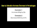 How to Calculate Increase and Decrease in Percentages
