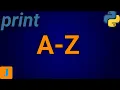 How To Print Alphabets In Python