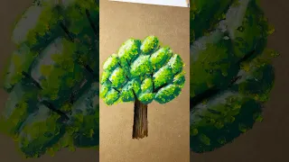 كيف رسم الشجرة بالوان Oil Pastels Drawing Art رسم 