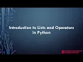 WIESP 2020 CS Class Introduction to Lists and Operators in Python