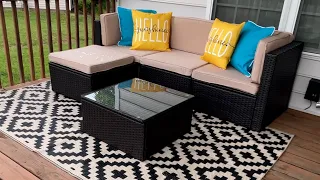 Smiry Waterproof Outdoor Rug 5x8 ft Reversible Plastic Straw Patio Camping Rugs Review