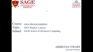 Java Window Listener By Prof Abhigyan tiwary