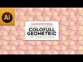 Create Colourful Geometric Pattern Design in Illustrator Tutorial