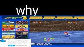 playing sm64 in the funny gd website