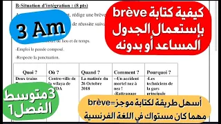 أسهل طريقة لكتابة Brève موجز مقال مختصر باللغة الفرنسية فصل1 سنة3متوسط مهما كان مستواك في الفرنسية  أسهل طريقة لكتابة Brève موجز مقال مختصر باللغة الفرنسية فصل1 سنة3متوسط مهما كان مستواك في الفرنسية