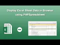 Display Excel Sheet Data in Browser using PhpSpreadsheet