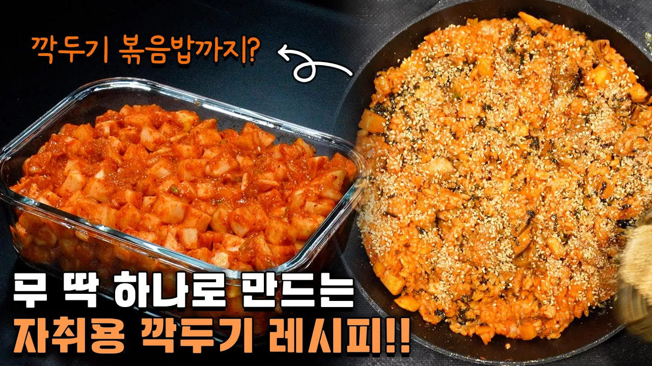 깍두기와 깍두기 볶음밥