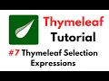 Thymeleaf Tutorial Thymeleaf Selection Expressions