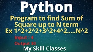 Python Program How Find to Sum of Square of N natural numbers Python Tutorial