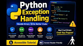 Python Lecture 19 Python Exception Handling Explained try except finally explained