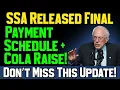 Dec 2025 Social Security Final Payment Schedule COLA Dates Released