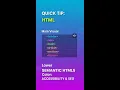 HTML Semantic HTML5 Elements for Accessibility and SEO
