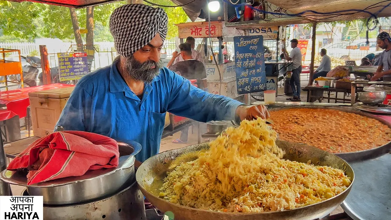50/- Rs Indian Street Food   Patiala Shahi HYDERABADI BIRYANI, Amritsari Nutri Kulcha, 24K Gajrela