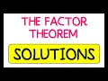 The Factor Theorem Exam Question Solutions
