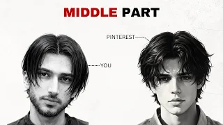 why middle part looks good on pinterest guys but weird on you 